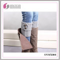 2015 Warm Button Decorate Knit Wool Leg Warmers Feet Socks